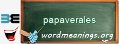 WordMeaning blackboard for papaverales